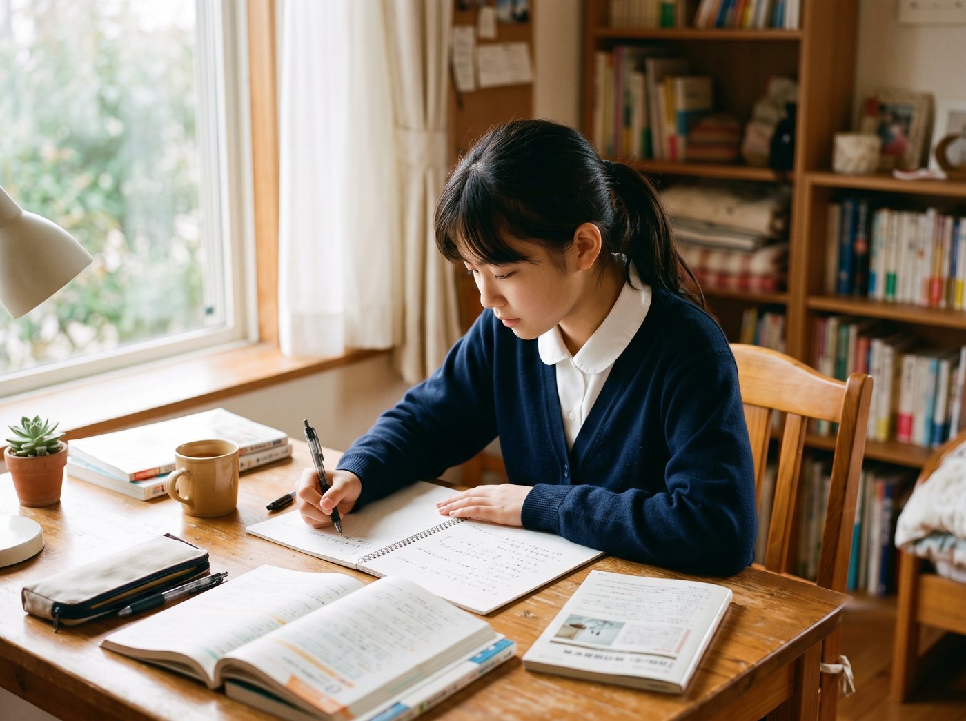 自分から机に向かい、集中して学ぶ子ども。希爆塾が育てる“自走”のイメージ